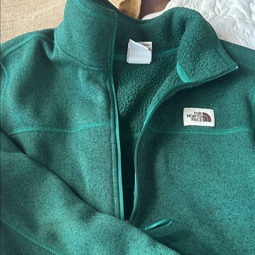 The North Face Men’s Quarter Zip Teal Fleece Jacket M - Picture 1 of 9